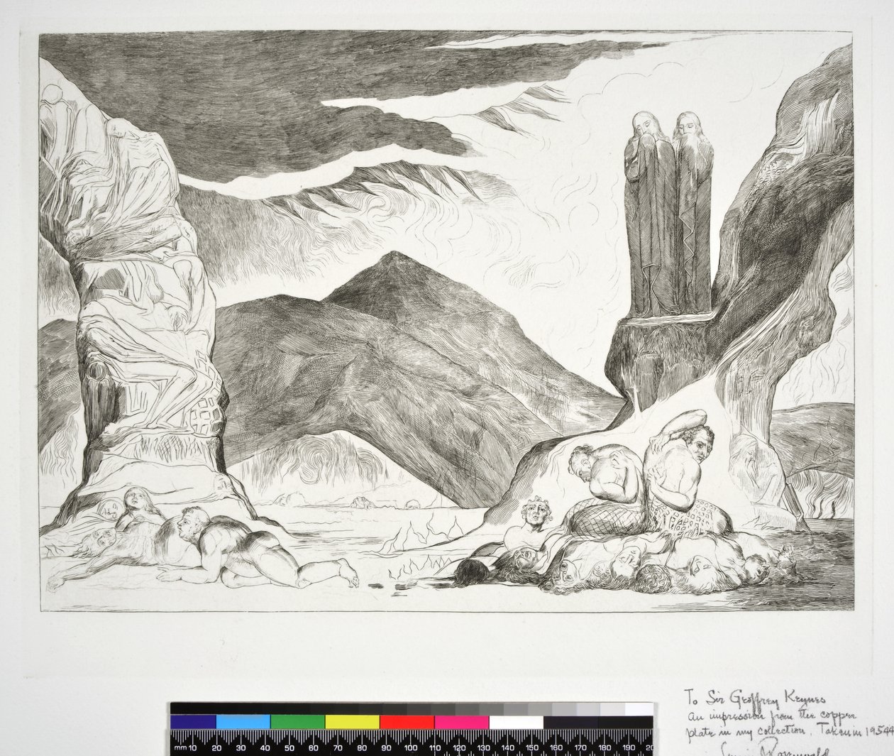 The Circle of the Falsifiers: Dante og Virgil, der dækker deres næser på grund af stanken, Inferno, Canto XXIX, illustration til 