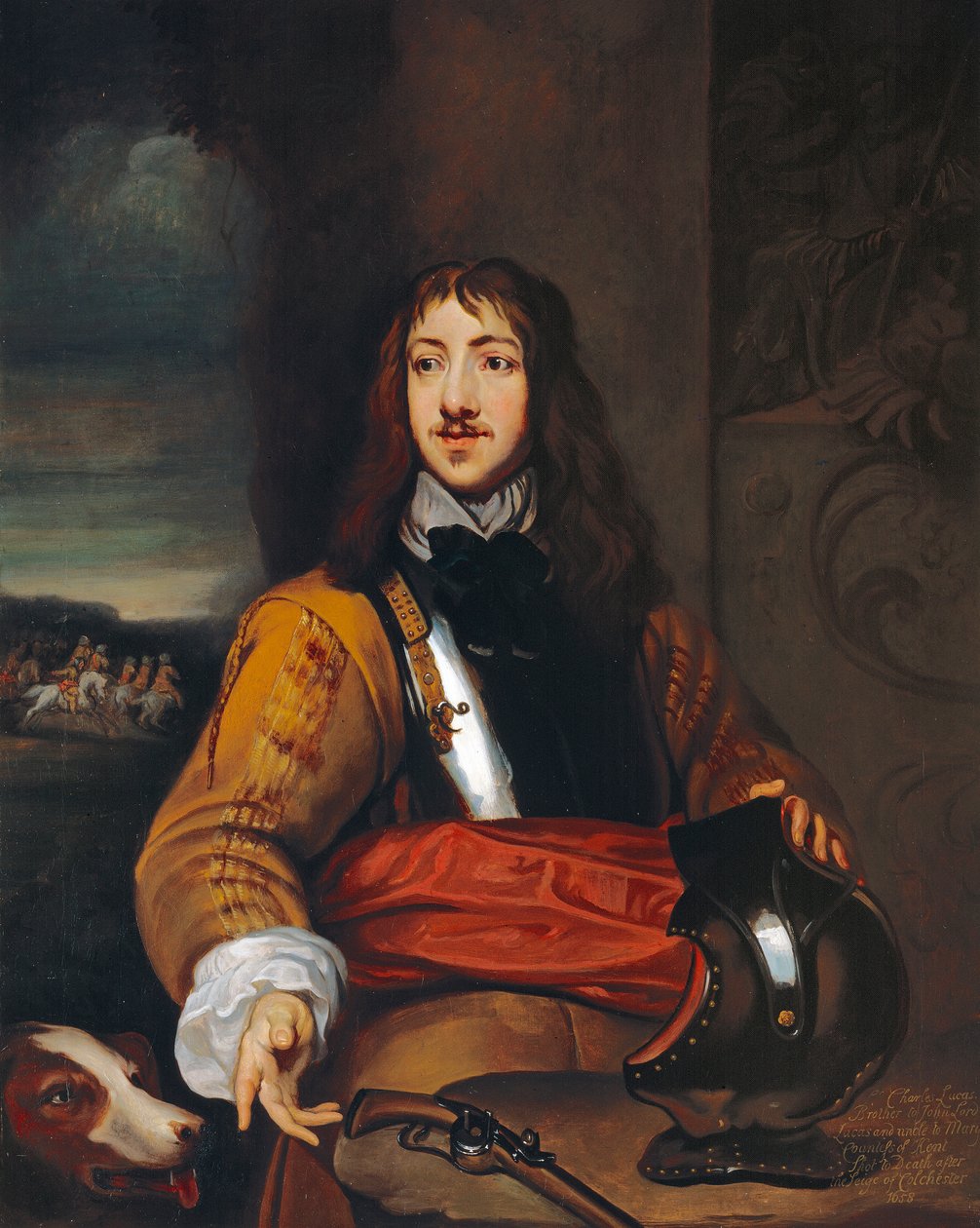 Oberst Richard Neville eller Sir Charles Lucas (1615-76) ca. 1643 (olie på lærred) af William (after) Dobson