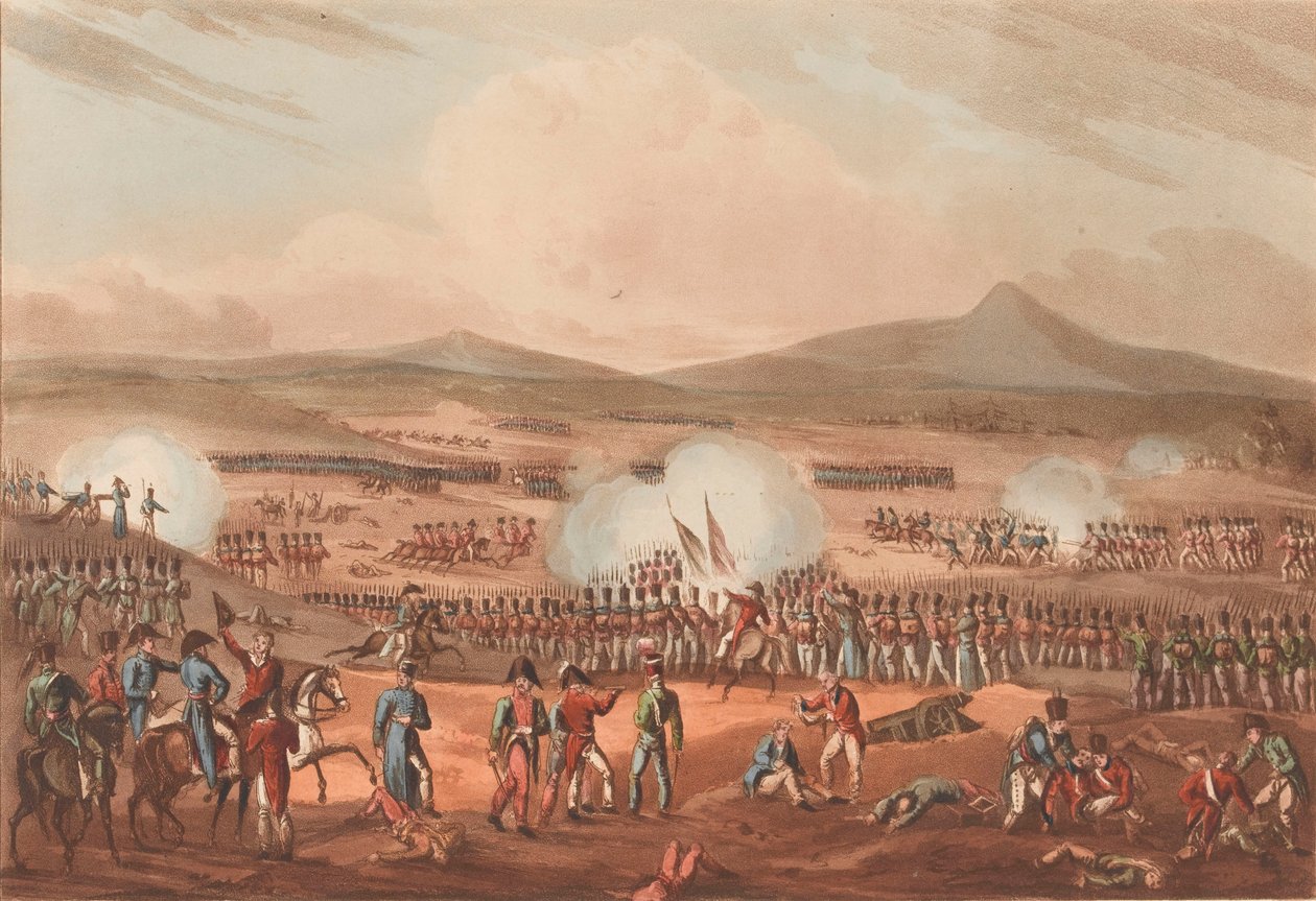 Slaget ved Fuentes DOnoro, 5. maj 1811 (akvatint, farvet) af William (after) Heath
