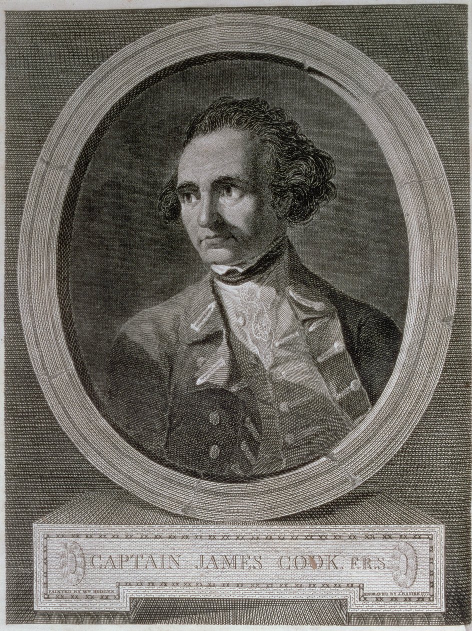 Portræt af kaptajn James Cook (1728-79), fra forsiden af 