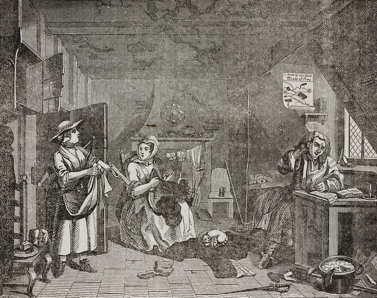 Ramt digter, efter maling af William Hogarth af William (after) Hogarth
