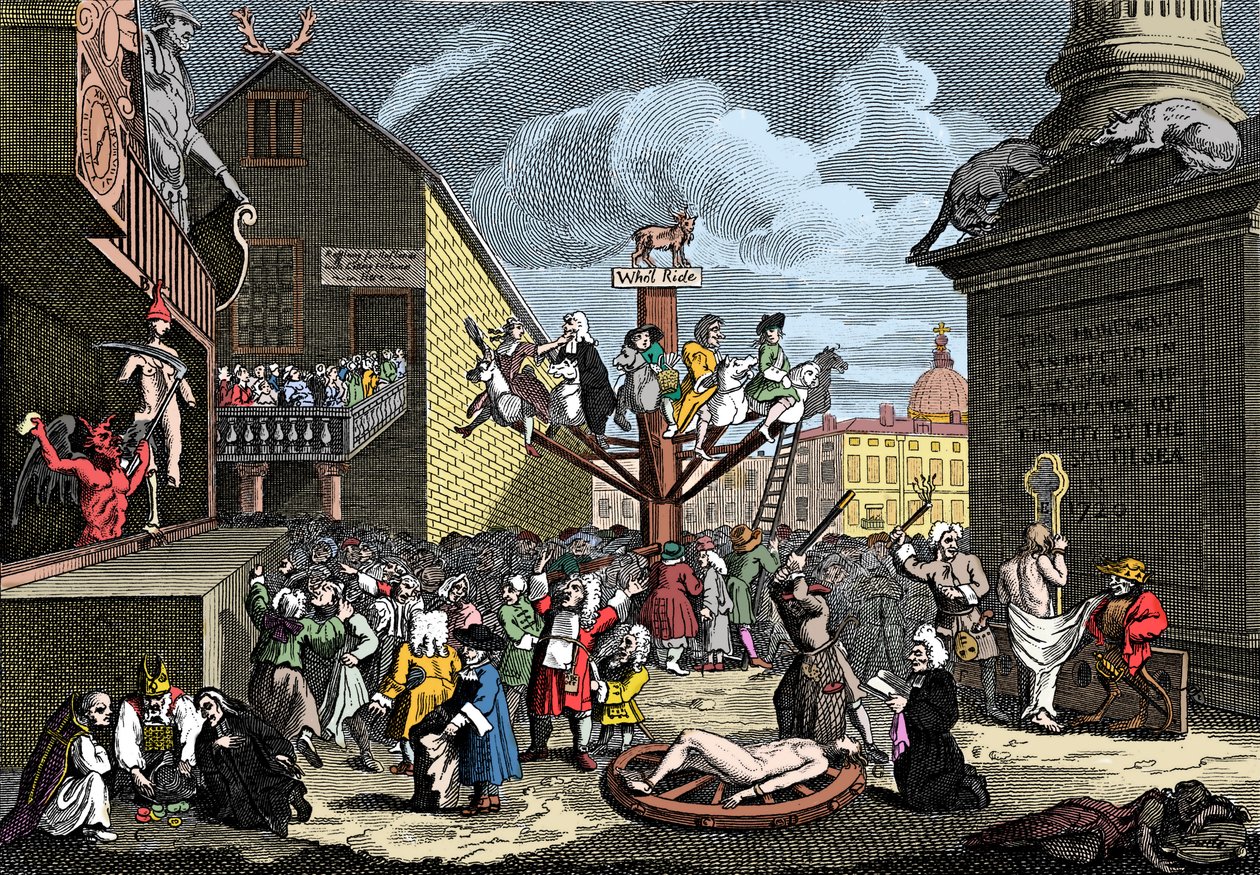 Symbolsk tryk af Sydhavsordningen af William (after) Hogarth