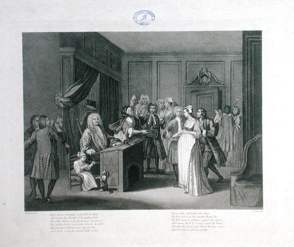 Retfærdigheden triumferer, indgraveret af Thomas Cook (1744-1818) (gravering) af William (after) Hogarth