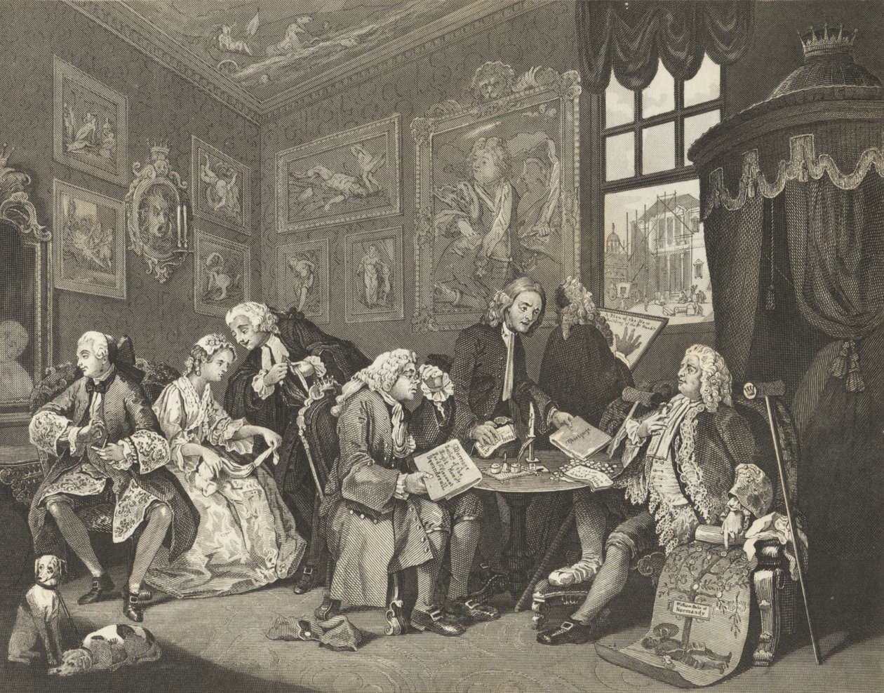 Ægteskab a la Mode af William (after) Hogarth