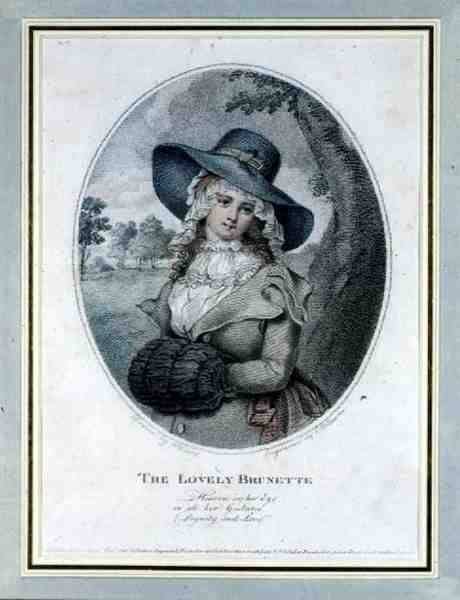 The Lovely Brunette, indgraveret af E. Williams, pub. af Prattent af William (after) Ward