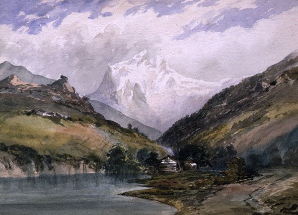 Wetterhorn, Berner Oberland (olie på lærred) af William (circle of) Callow
