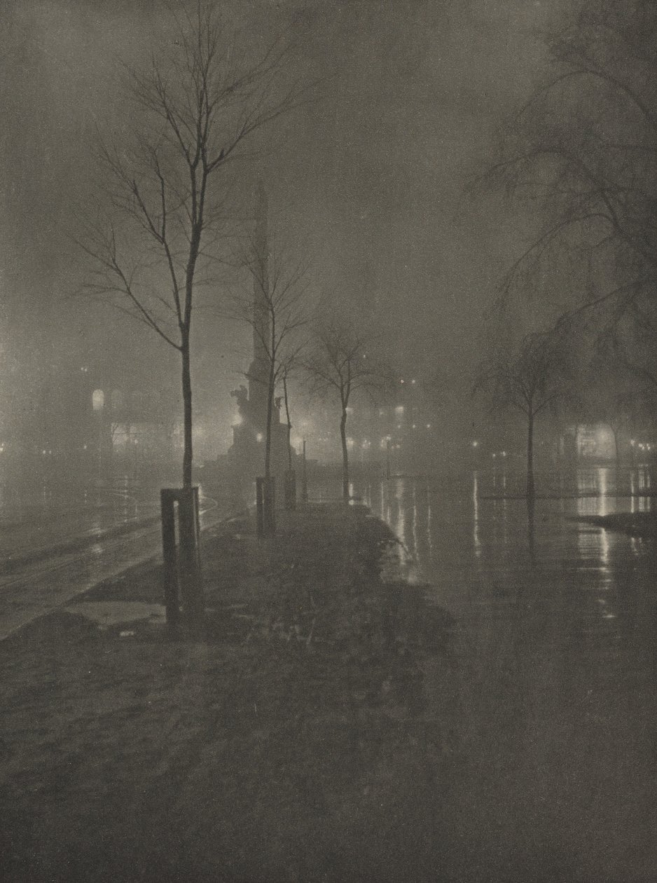 Wet Night, Columbus Circle, New York, ca. 1925 (foto) af William A. Fraser