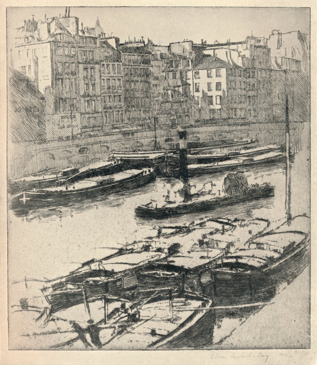 Grands Augustins kaj, 1915 af William A Levy