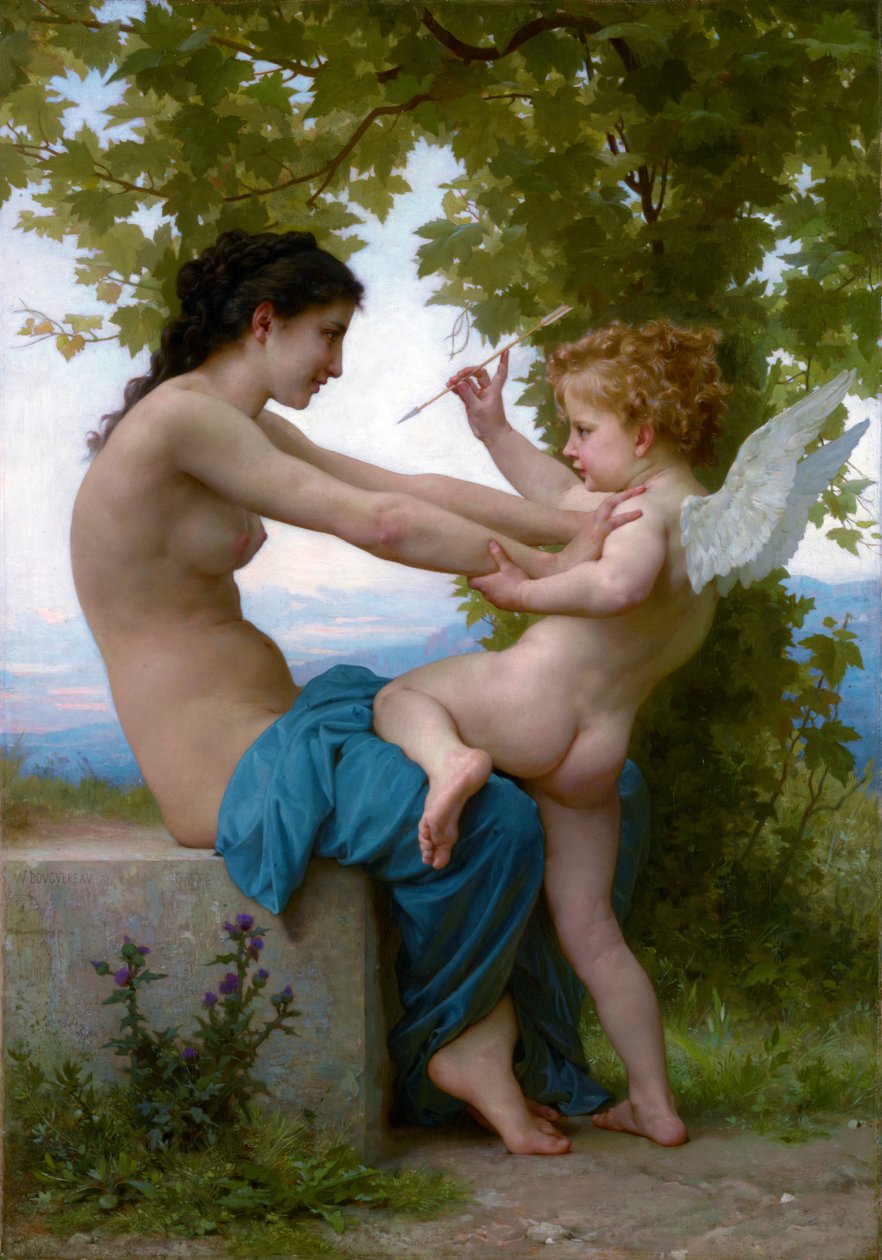 En pige, der forsvarer sig mod Eros af William Adolphe Bouguereau