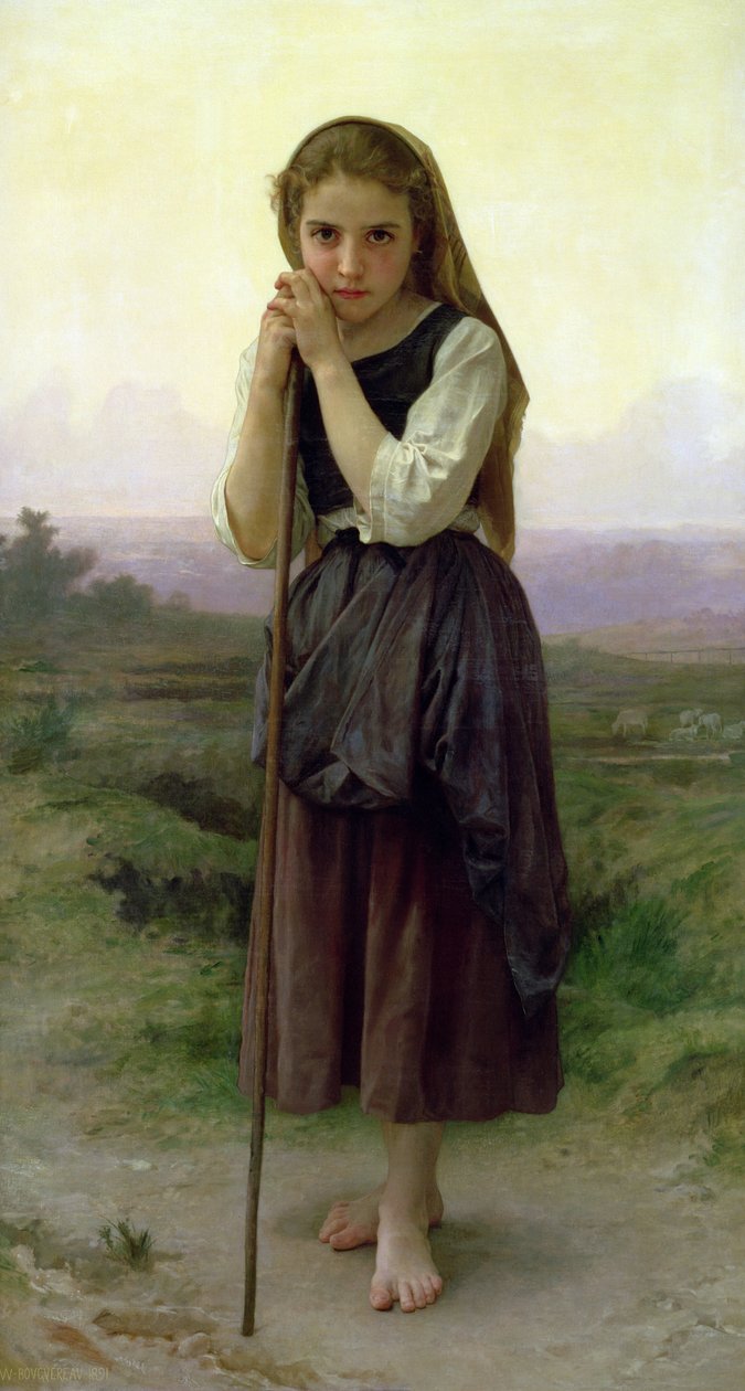 En lille hyrdinde, 1891 af William Adolphe Bouguereau
