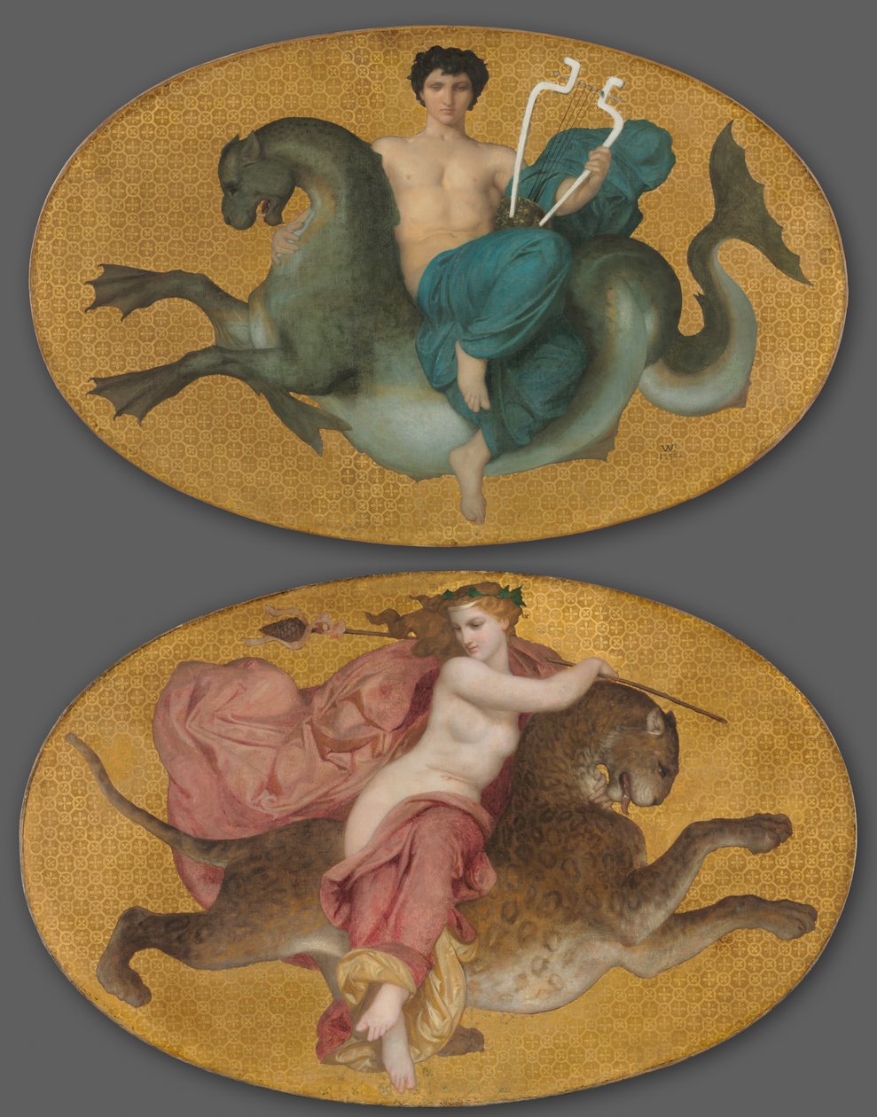 Arion på en havhest og Bacchante på en panter (par) af William Adolphe Bouguereau