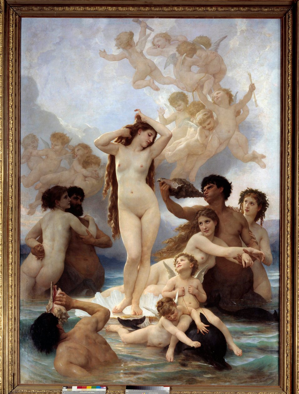 Fødsel af Venus-maleri af William Adolphe BougueReau (1825-1905). 1879. Sun 3x2,15 M Musee d