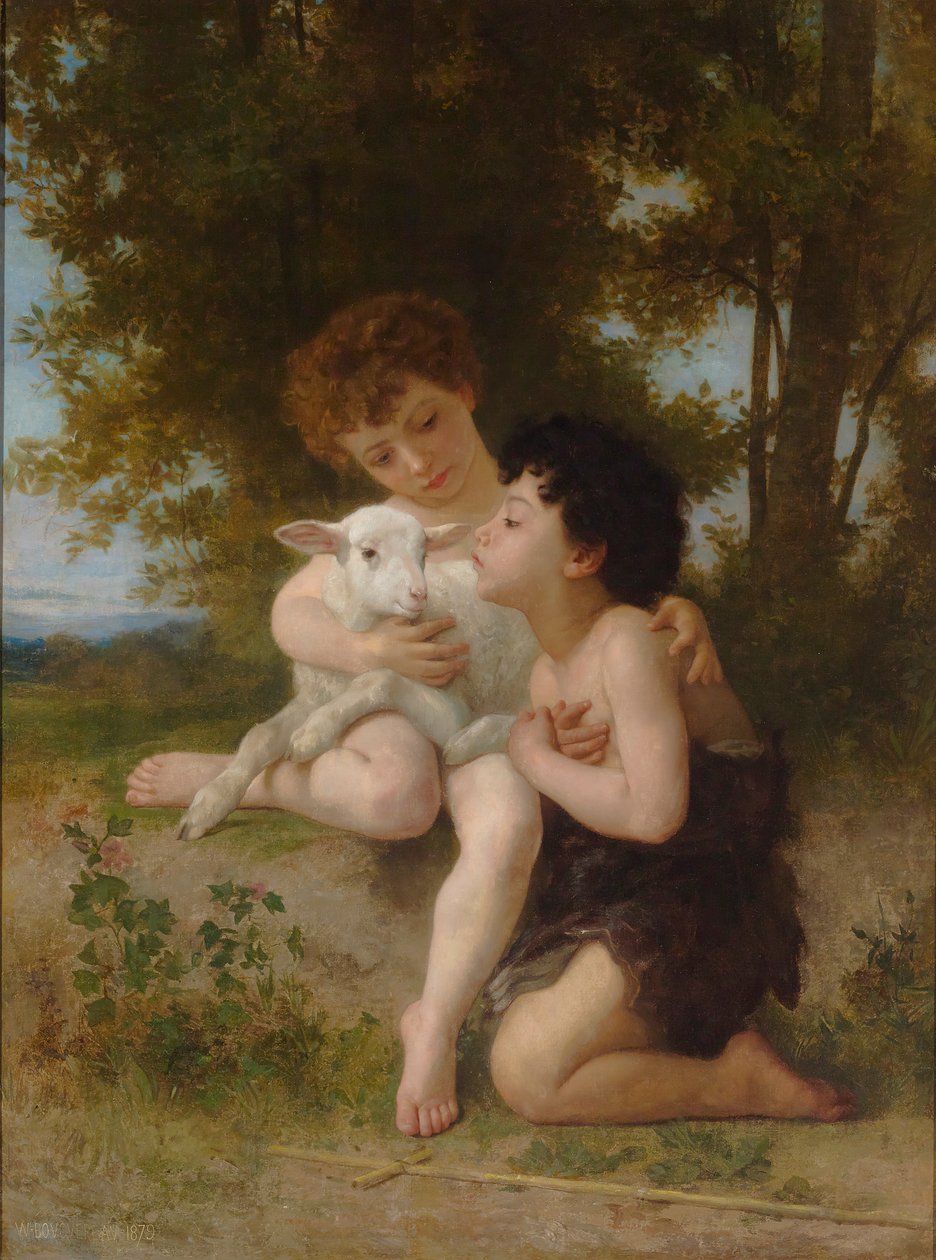 Børn med Lammet af William Adolphe Bouguereau