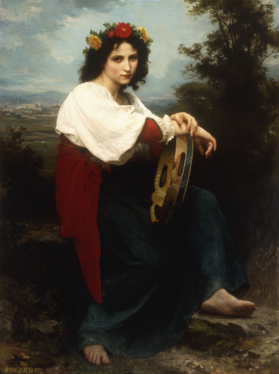Italiensk kvinde med tamburin, 1872 af William Adolphe Bouguereau