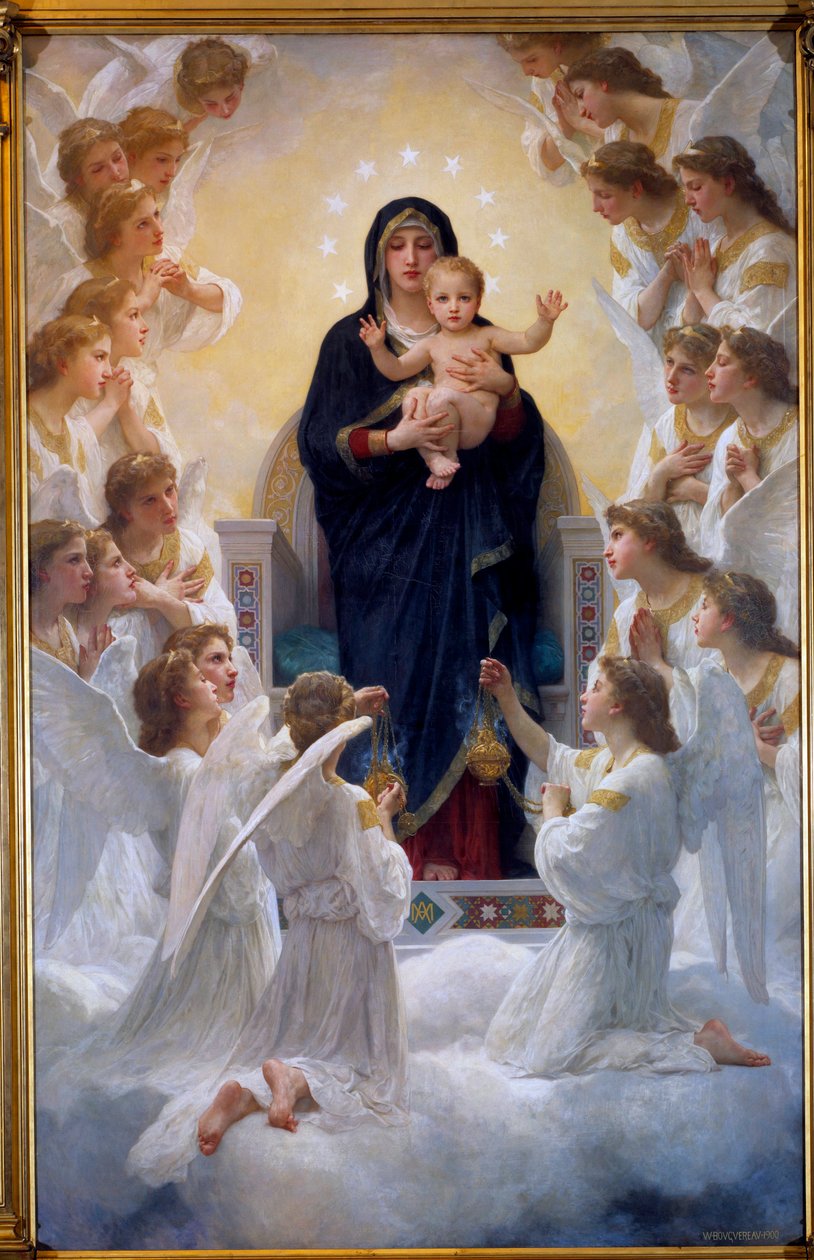 Jomfruen med engle, af William Adolphe Bouguereau (1825-1905) 1900 af William Adolphe Bouguereau