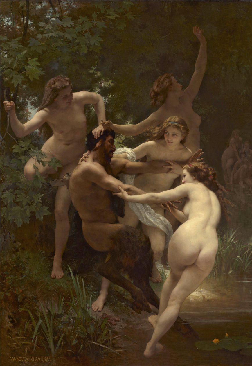 Nymfer og Satyr, 1873 af William Adolphe Bouguereau