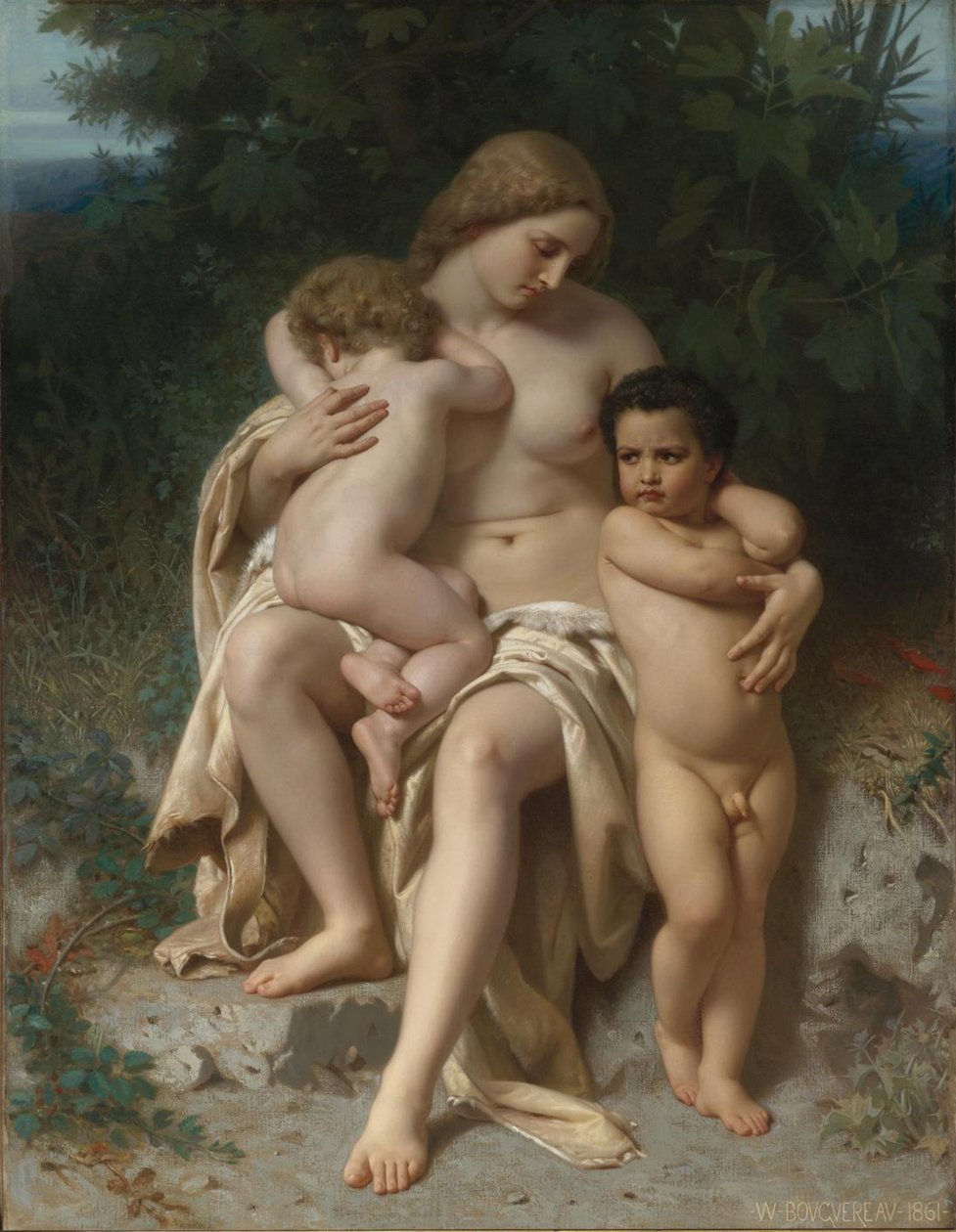 Den første strid Kain og Abel, 1861 af William Adolphe Bouguereau