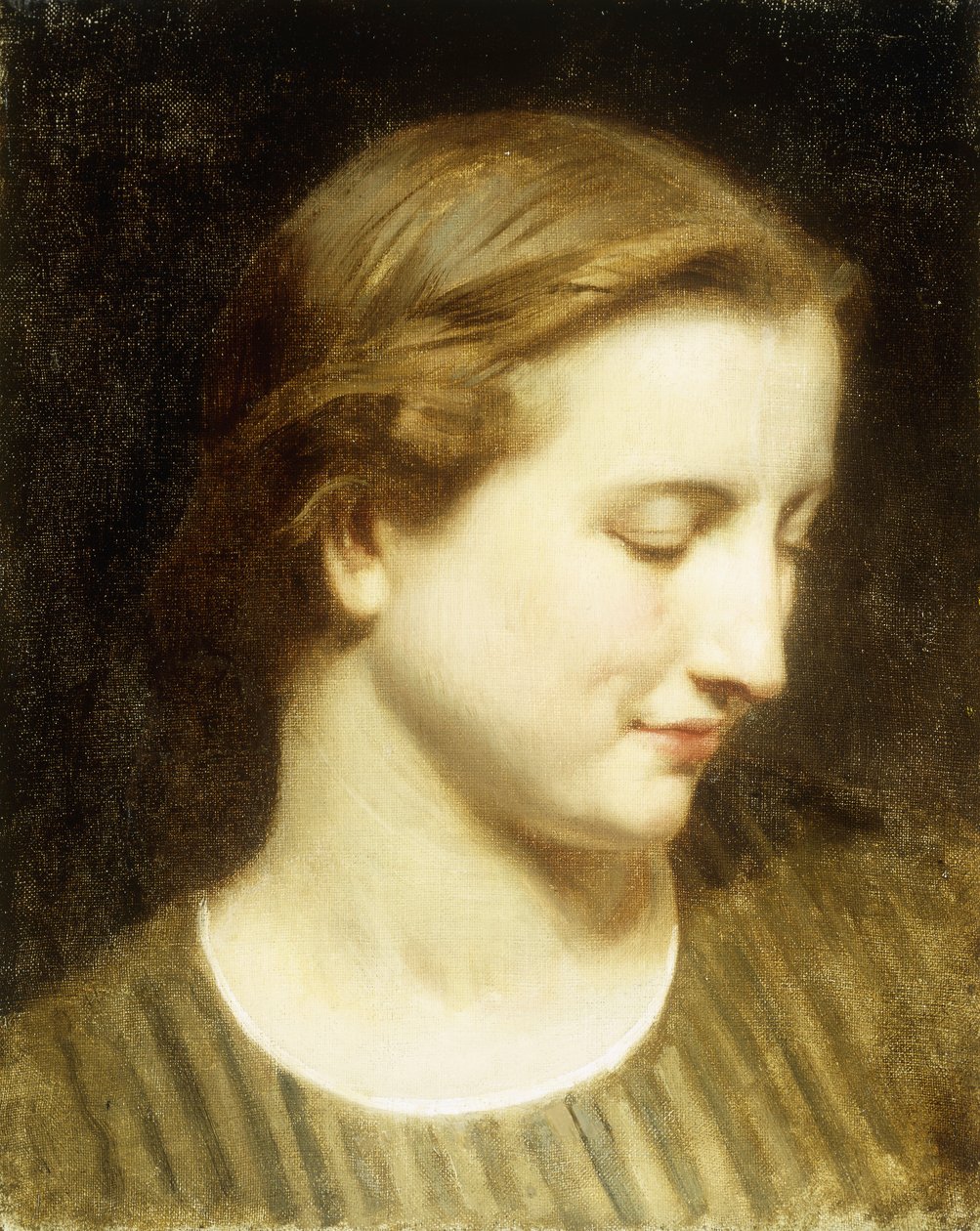 Kvinde i stribet kjole af William Adolphe Bouguereau