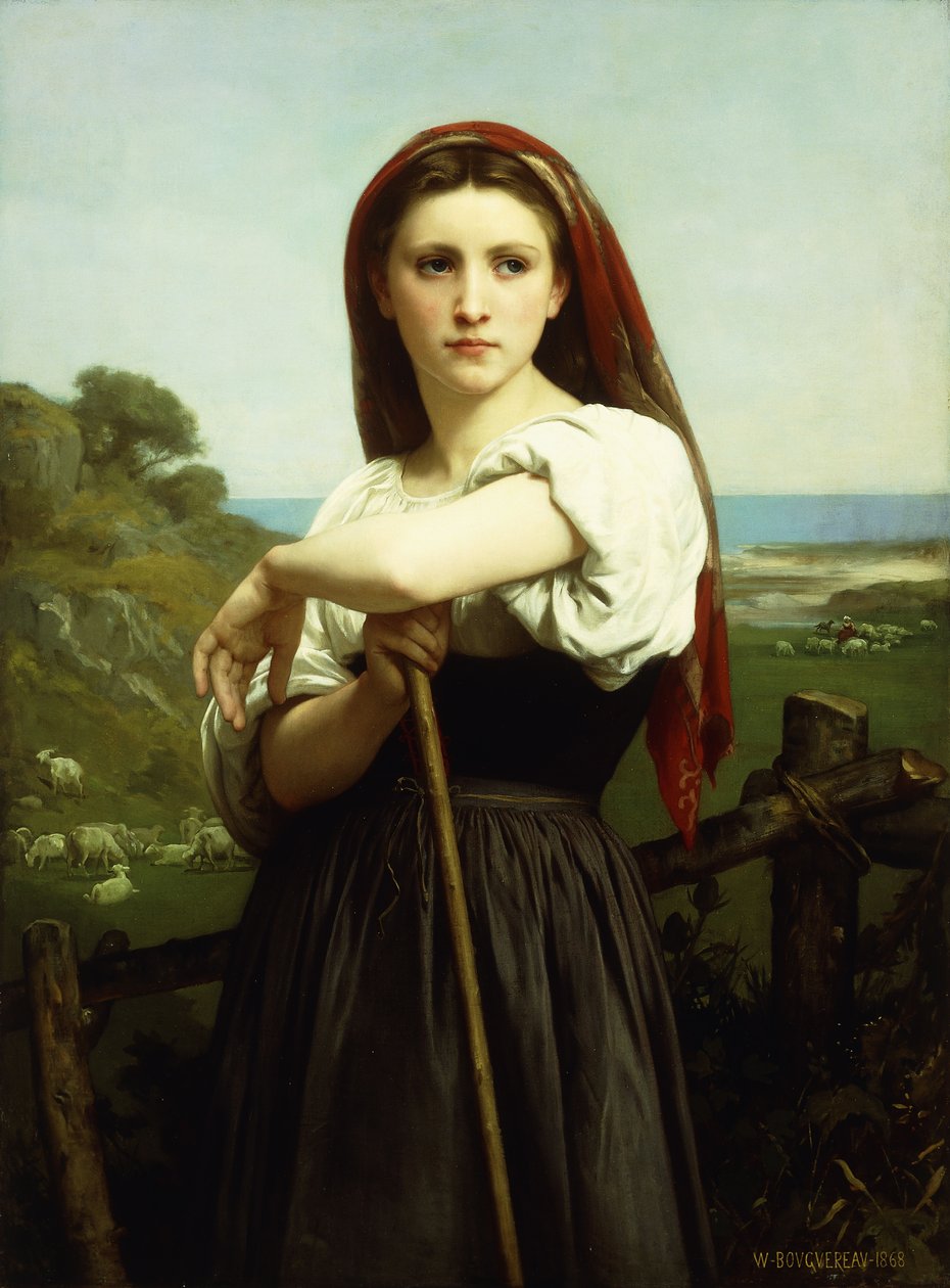 Ung Hyrdinde; Jeune Bergere, 1868 af William Adolphe Bouguereau