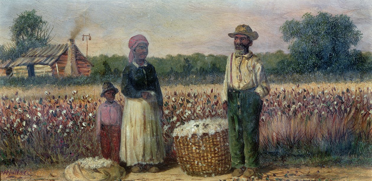 Bomuldsplukkere i de amerikanske sydstater (tavle) (for par se 67736) af William Aiken Walker