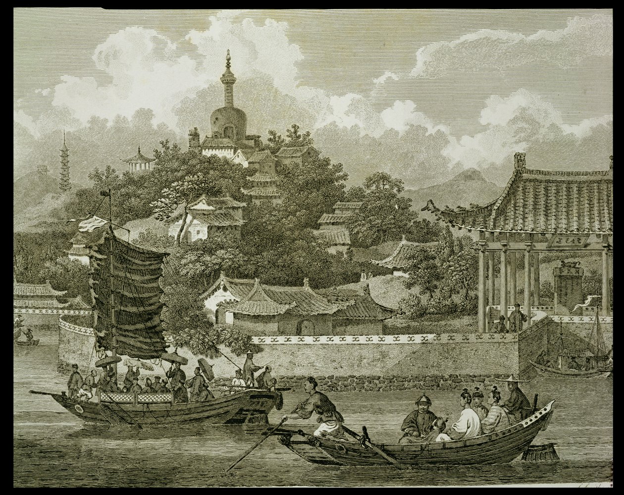 A View of the Gardens of the Imperial Palace, Peking, detalje, indgraveret af Samuel Smith, pub. af G. Nicol, 1796 af William Alexander
