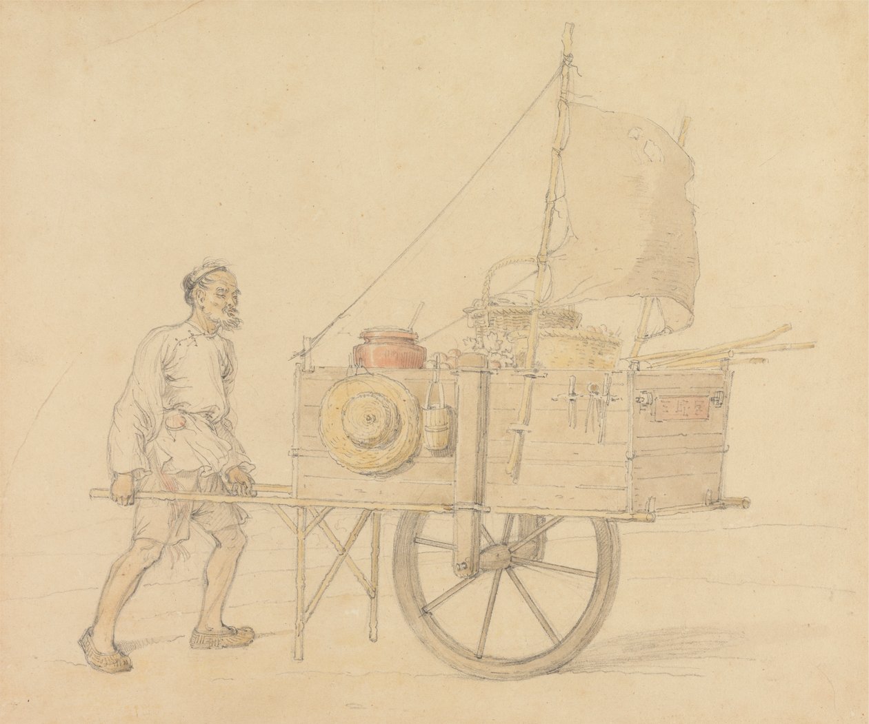 Kinesisk transportør med sin sejl-set Barrow af William Alexander