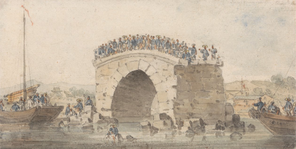 Rester af en bro ved San-Sien-Wey på Pei-Ho nær Tong-Tcheou, 15. august 1793 af William Alexander