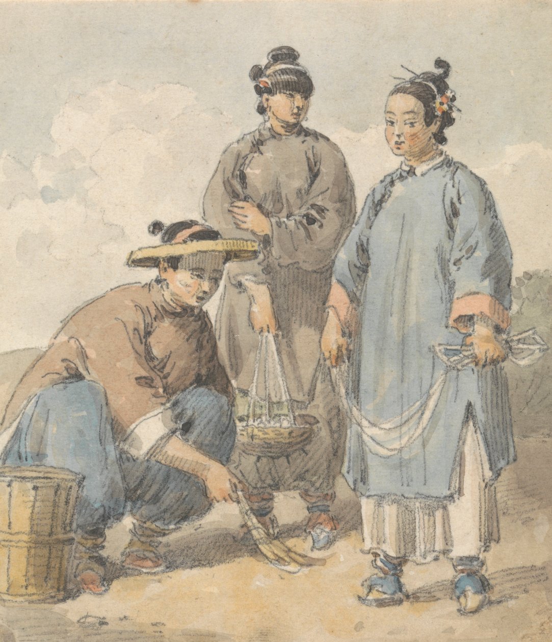 Tre kinesiske gadesælgere af William Alexander