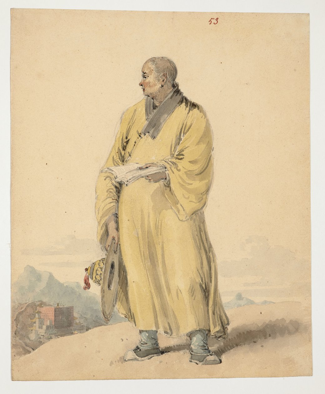 WD 961 f.53, Portræt af en Lama eller Bonze af William Alexander