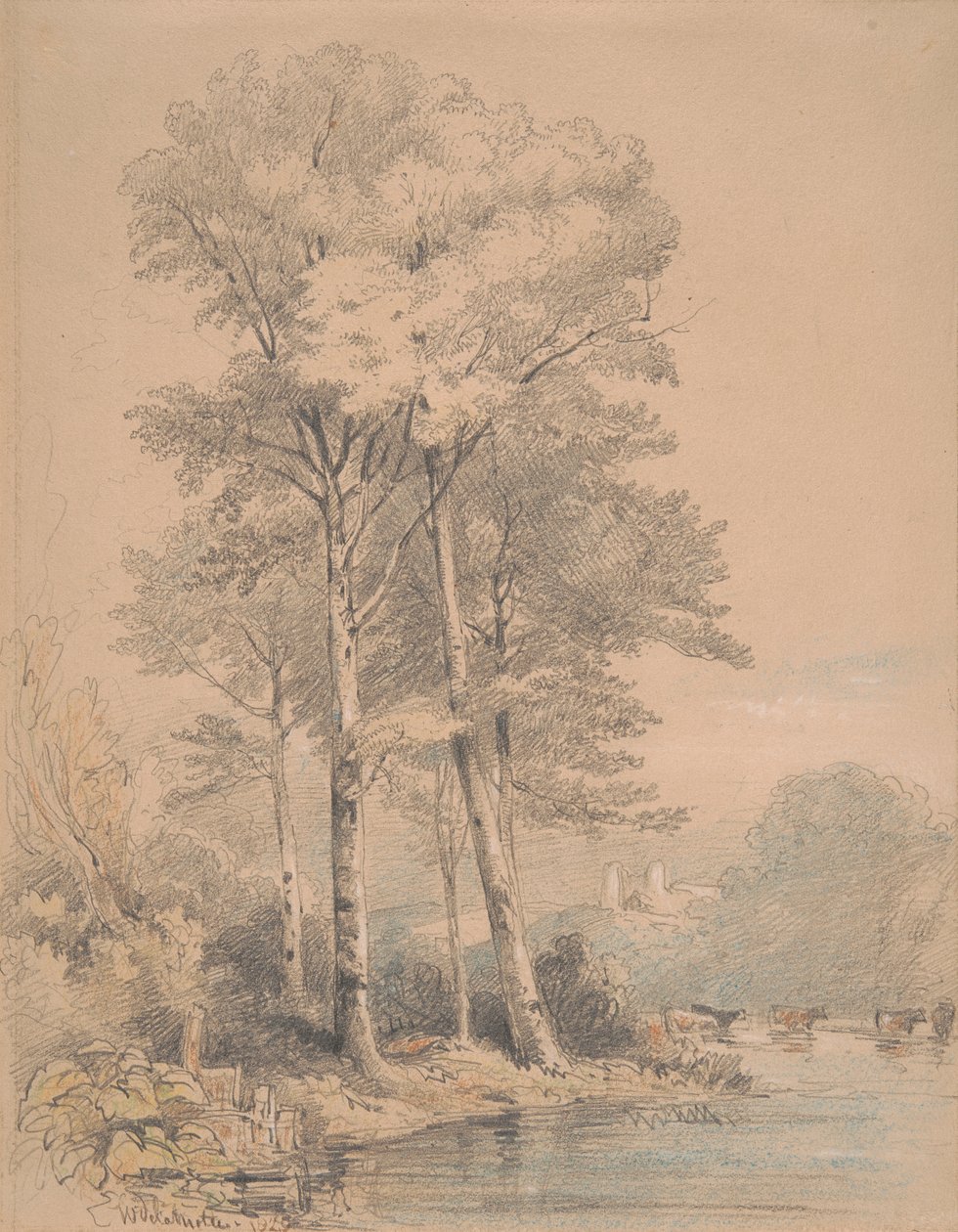 Llandovery Castle, South Wales af William Alfred Delamotte