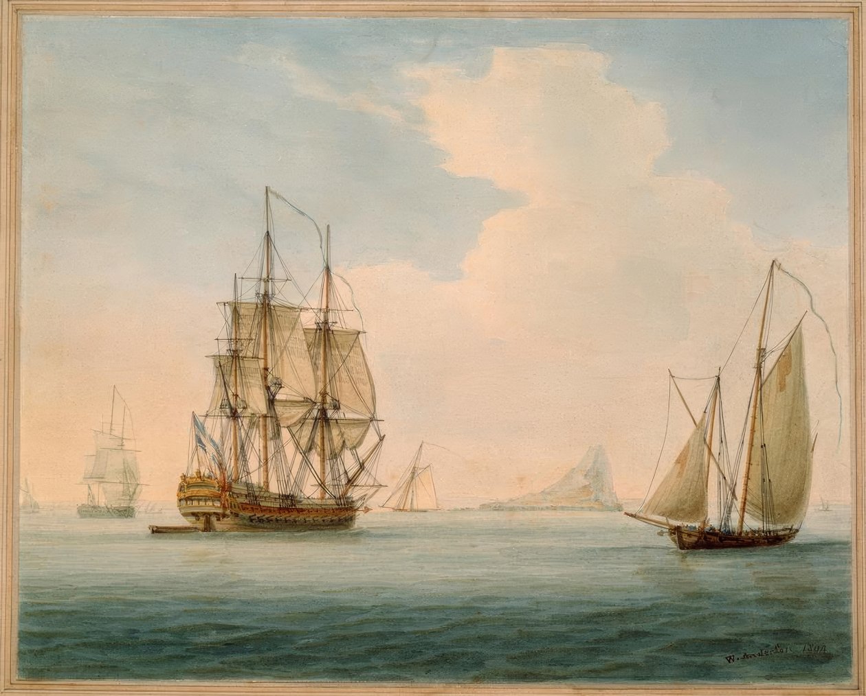 British Man-of-War / akvarel af W. Anderson, 1804 af William Anderson