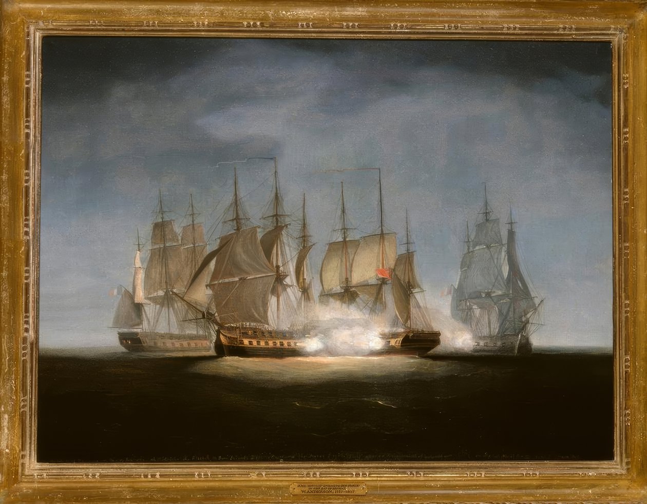 HMS Sibylle skyder på Forte, 1799 / Gem. W. Anderson af William Anderson