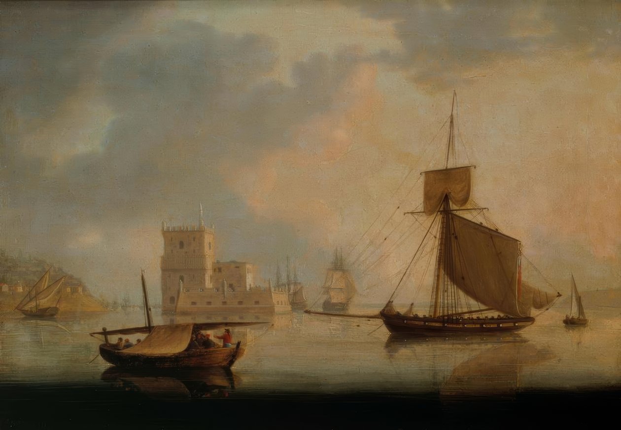 Naval Cutter fra Belem Tower ved Tejos munding af William Anderson
