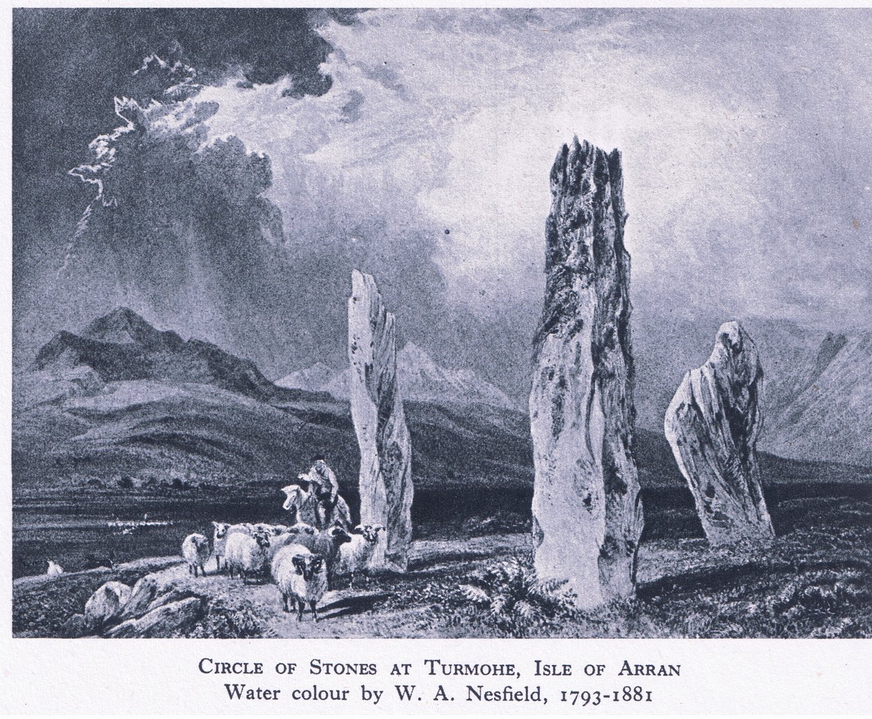 Cirkel af sten ved Turmore, Isle of Arran, 1945 af William Andrews Nesfield