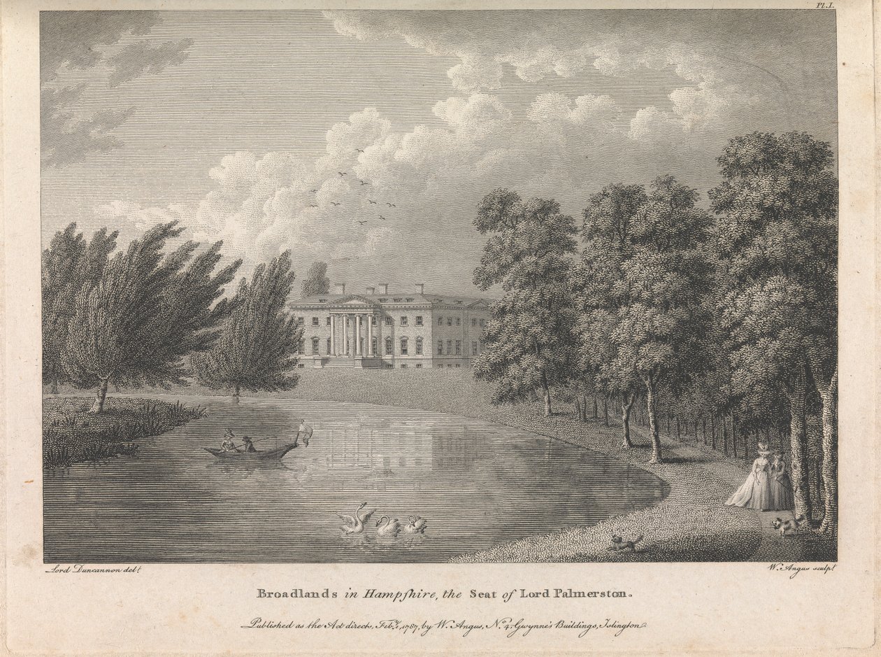 Broadlands i Hampshire, Lord Palmerstons sæde (udgivet af W. Angus), plade 1; side 42 (bind 1) af William Angus