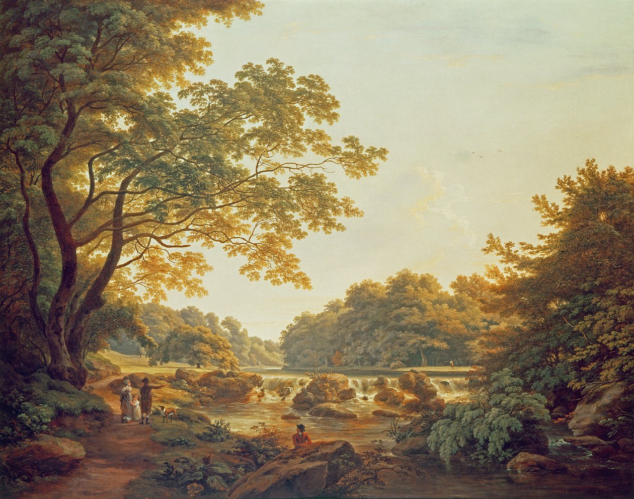 Figurer ved et overløb ved floden Clodiagh ved Charleville Forest, County Offaly, 1801 af William Ashford