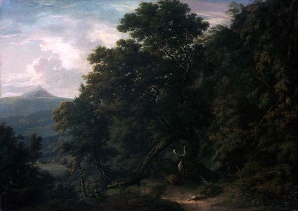 Udsigt over Powerscourt Demesne (olie på lærred) af William Ashford