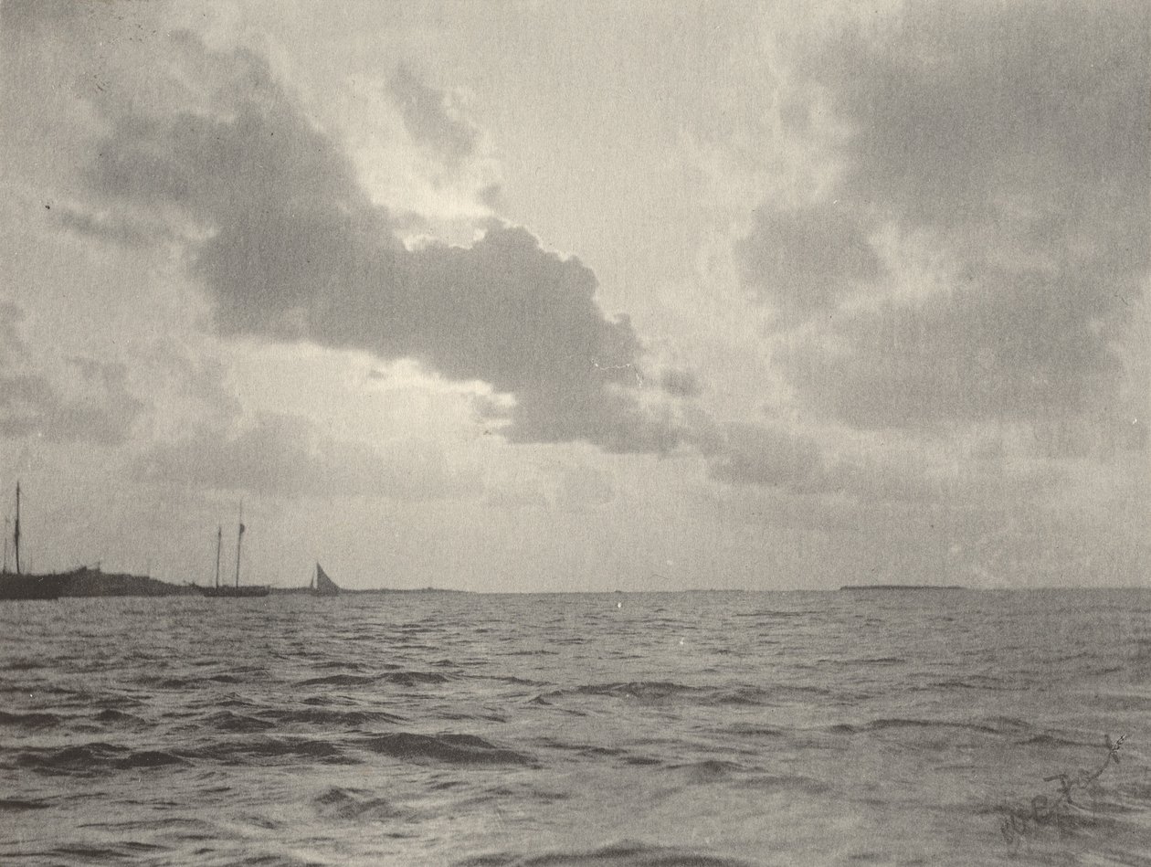 Solnedgang over vand, 1890