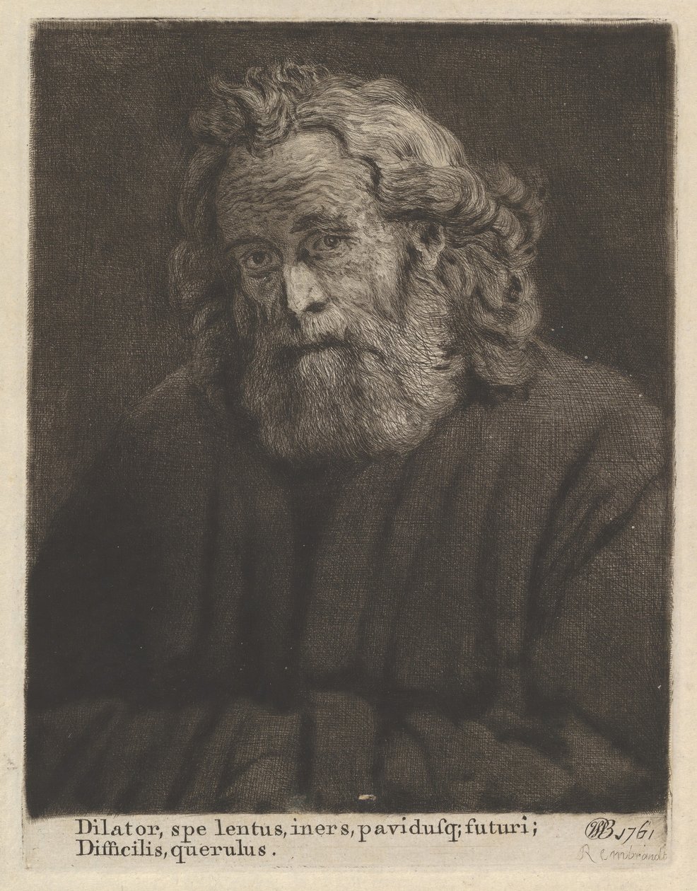 Gammel mand med langt skæg, 1761. af William Baillie