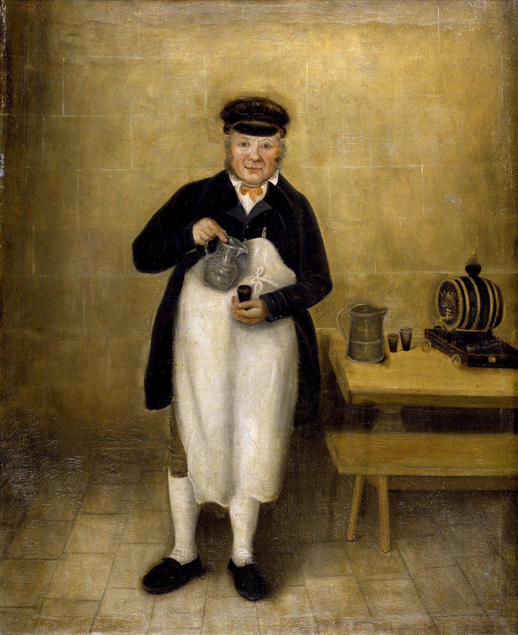 Portræt af Chatsworth-kældermanden, ca. 1835 (olie på bord) af William Baker