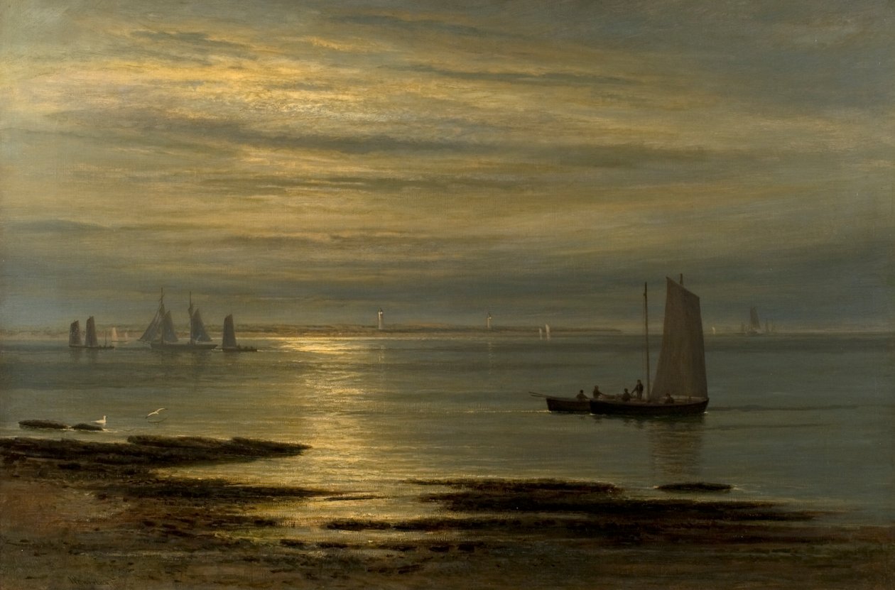 The Mouth of the Tay - Moonrise af William Barclay