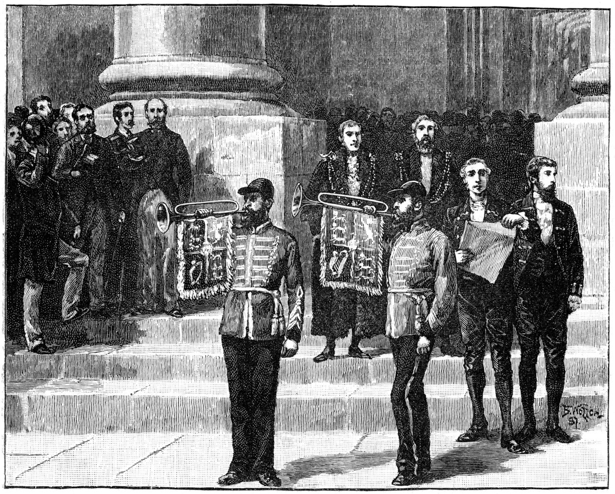 Heraldere i Mansion House proklamerer dronningen som kejserinde af Indien, London, maj 1876, 1900 af William Barnes Wollen