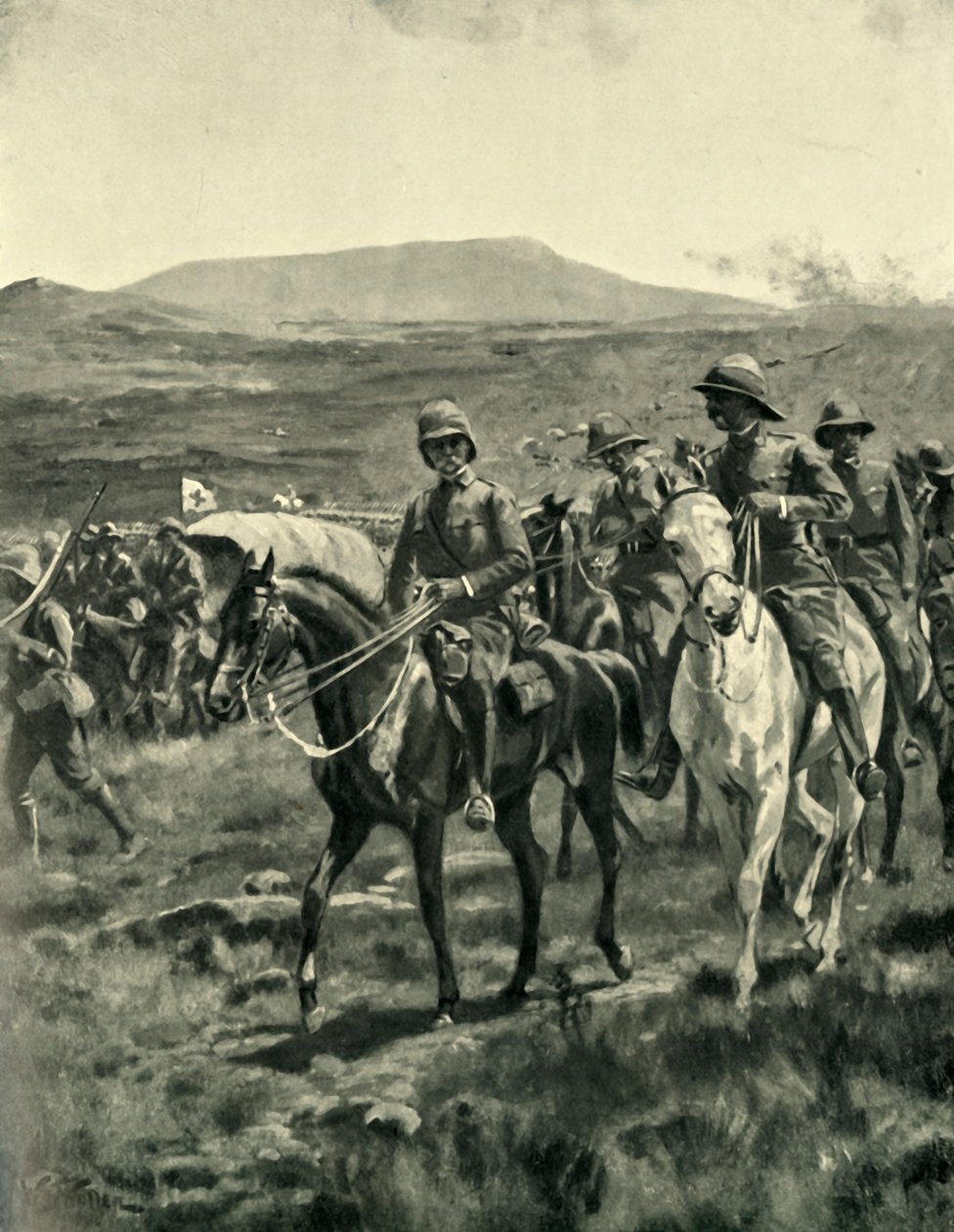 Lord Roberts og Staff on the Veldt, der nærmer sig Pretoria, 1901. af William Barnes Wollen