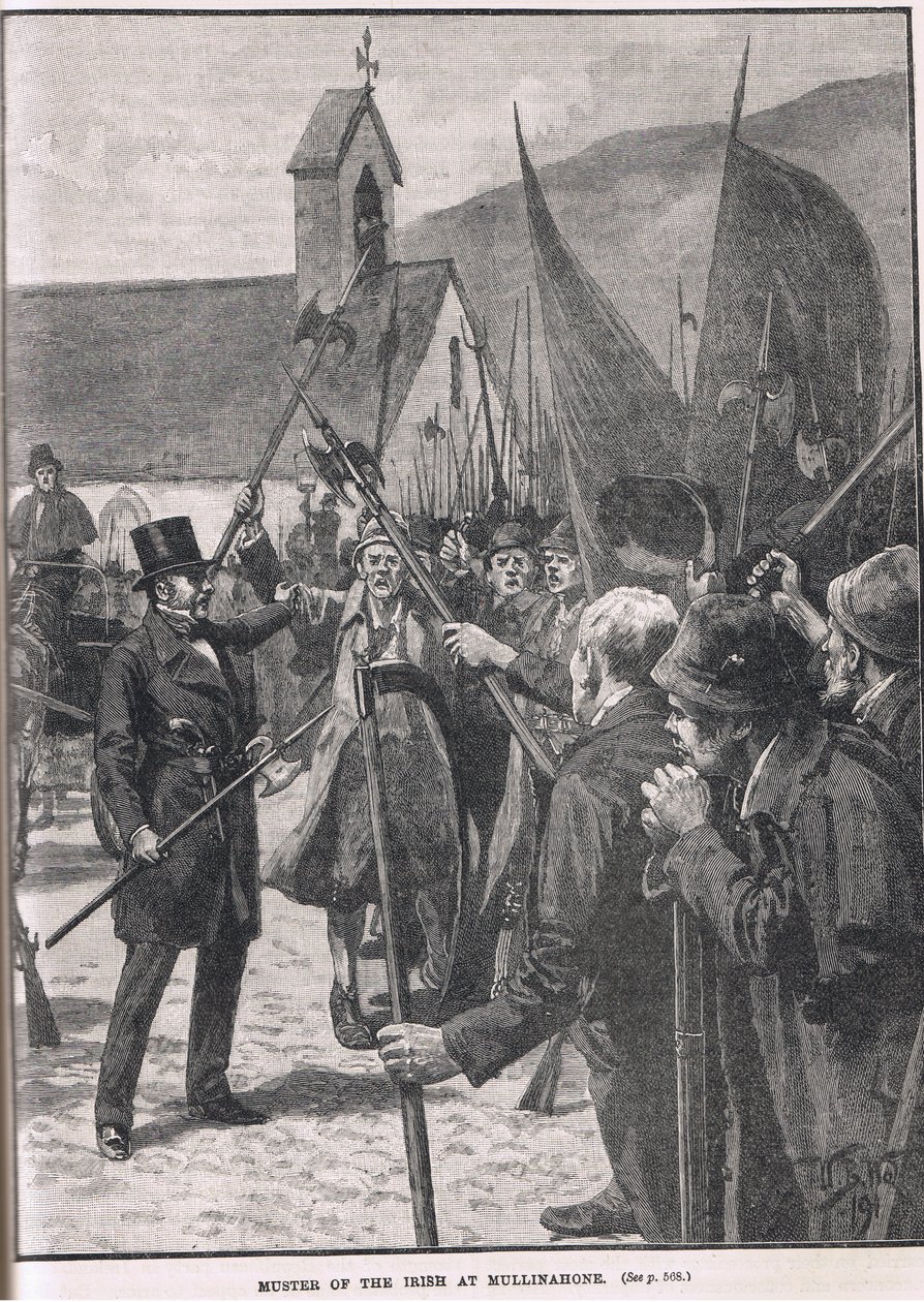Muster of the Irish at Mullinahone, illustration fra Cassells 