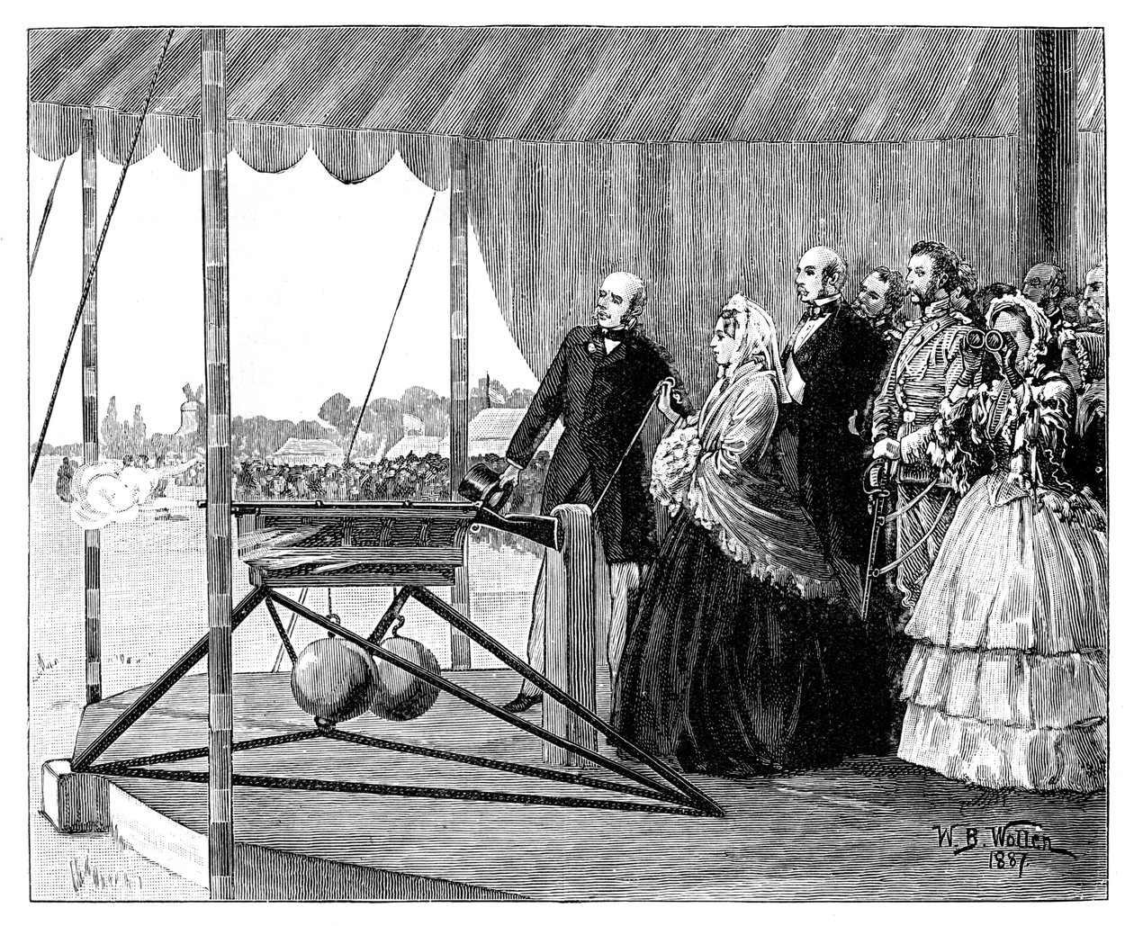 Dronning Victoria affyrede det første skud ved Wimbledon, juli 1860, 1887. af William Barnes Wollen