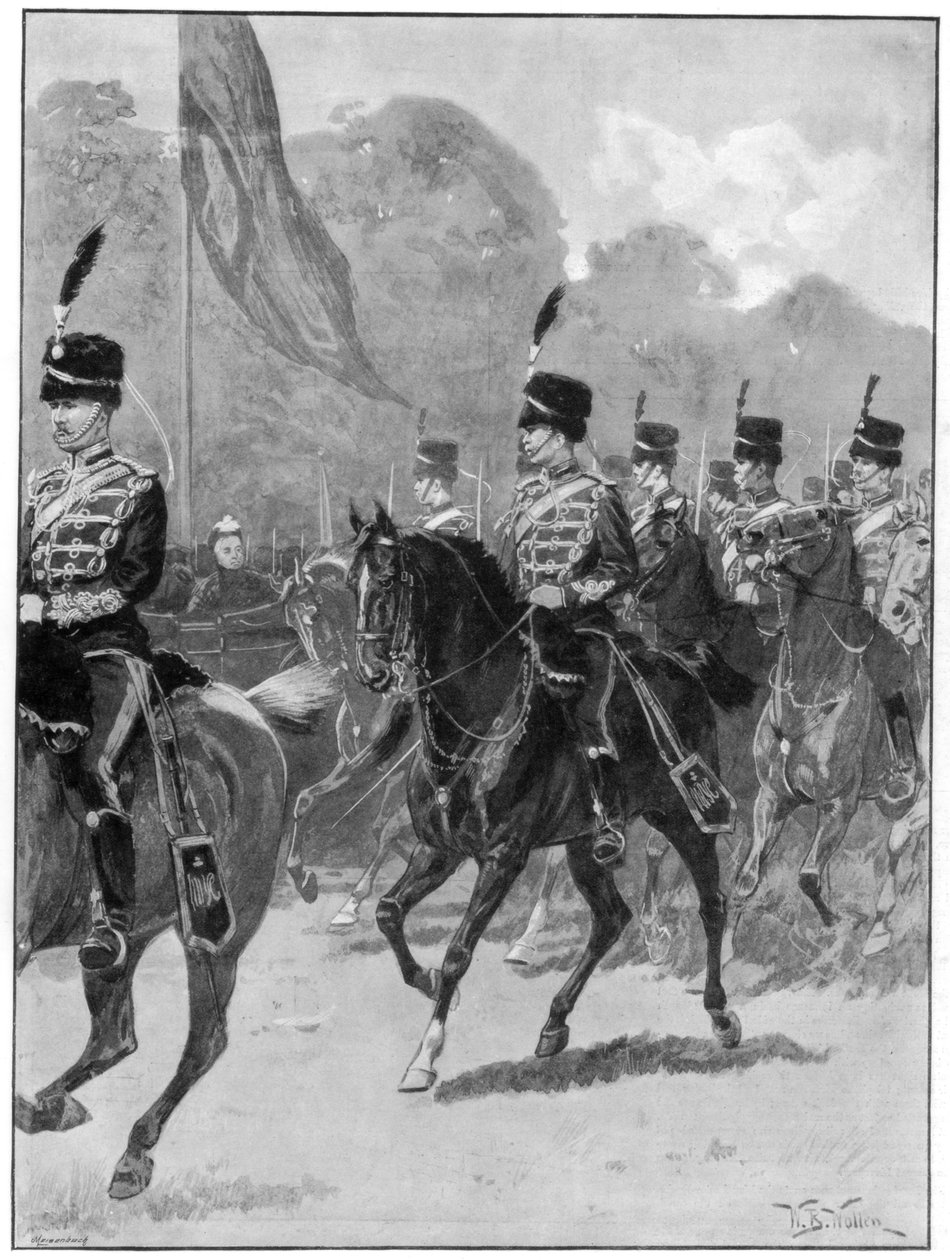 Gennemgang af 1st Yeomanry Brigade af dronningen i Windsor Park, 1894. af William Barnes Wollen