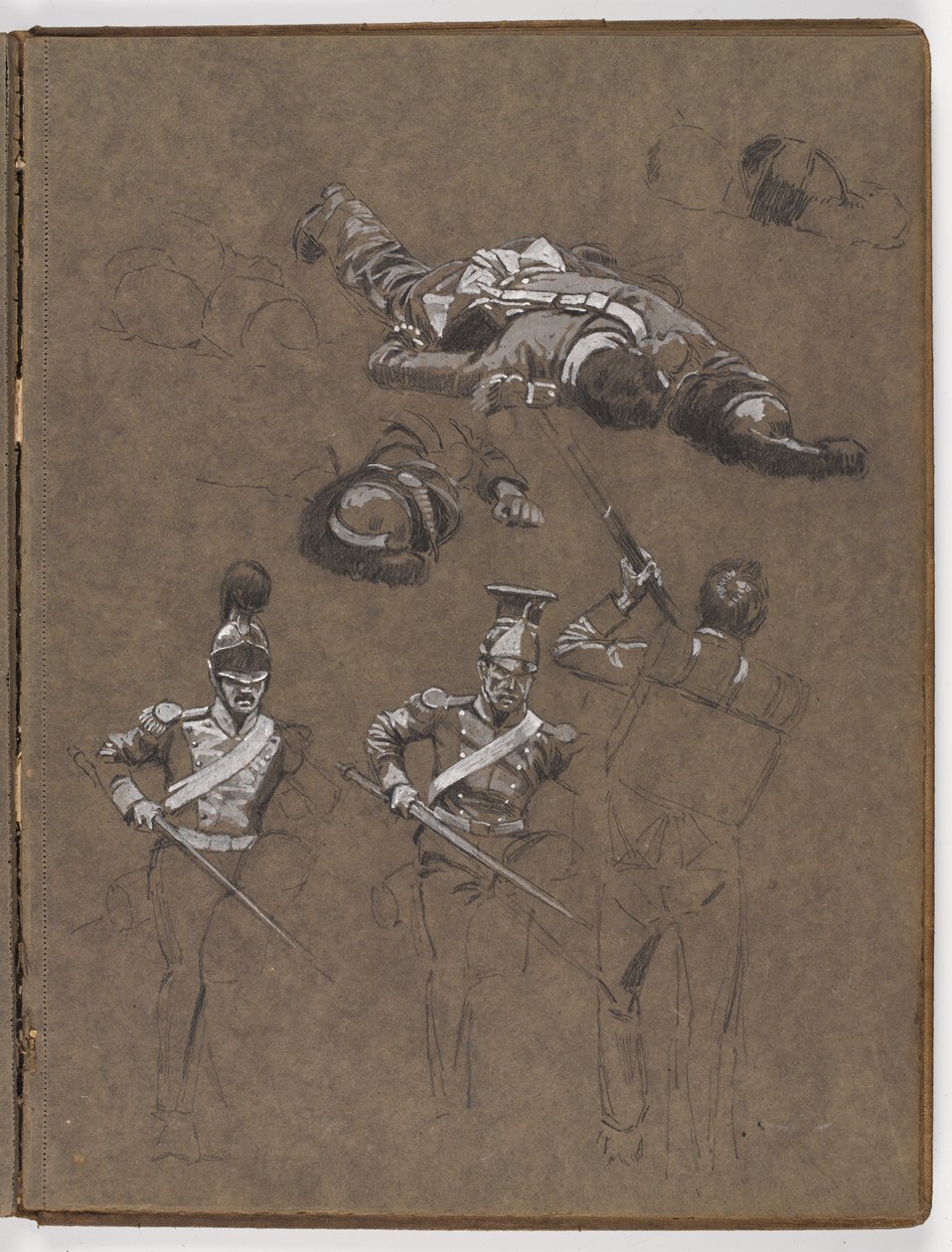Studier til oliemaleriet, ?Flaget: Albuhera, 16. maj 1811? af William Barnes Wollen