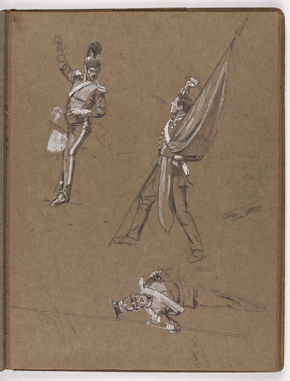 Studier til oliemaleriet, ?Flaget: Albuhera, 16. maj 1811? af William Barnes Wollen