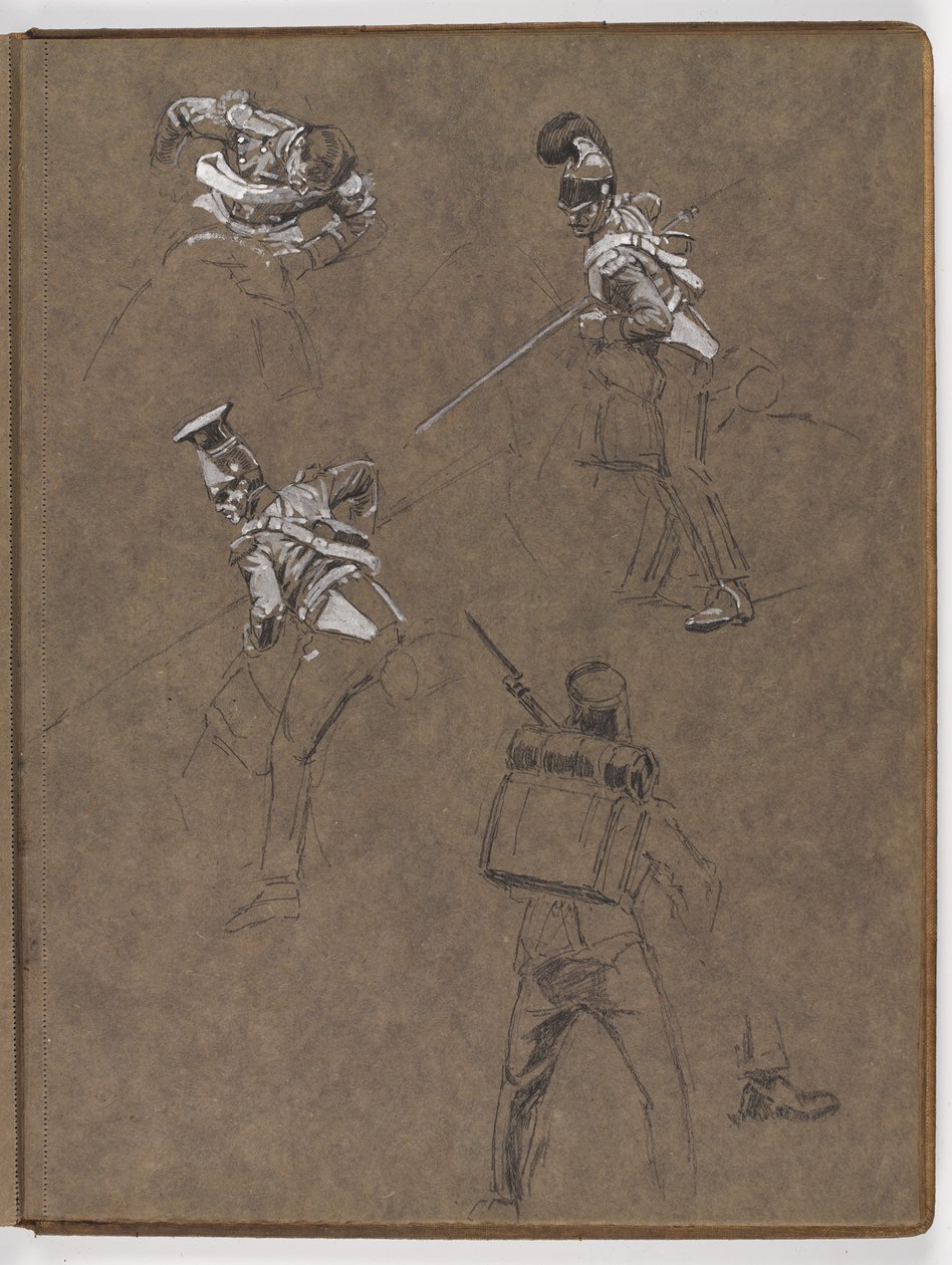 Studier til oliemaleriet, ?Flaget: Albuhera, 16. maj 1811? af William Barnes Wollen