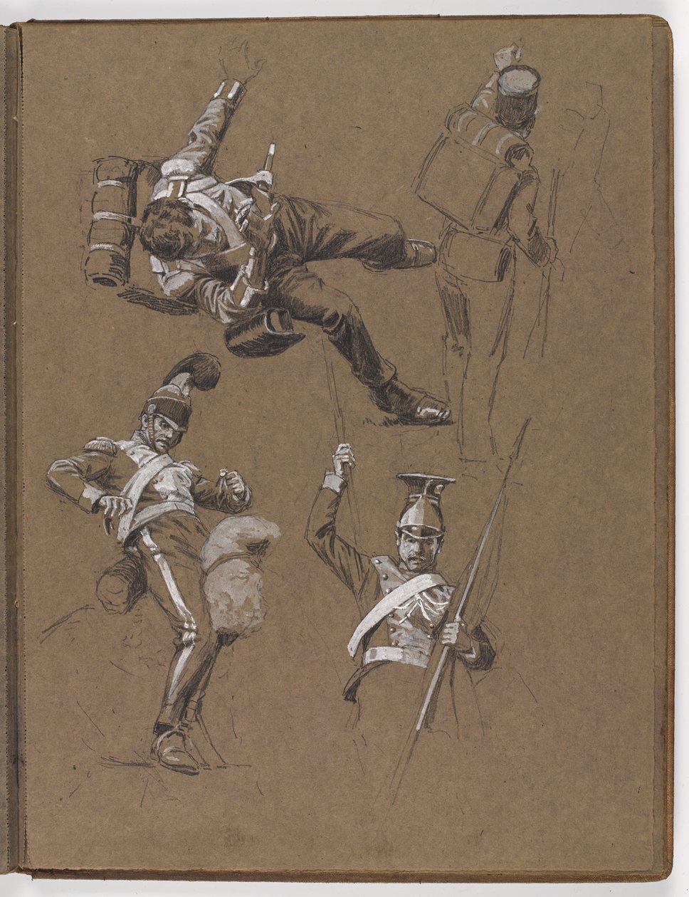 Studier til oliemaleriet, ?Flaget: Albuhera, 16. maj 1811? af William Barnes Wollen